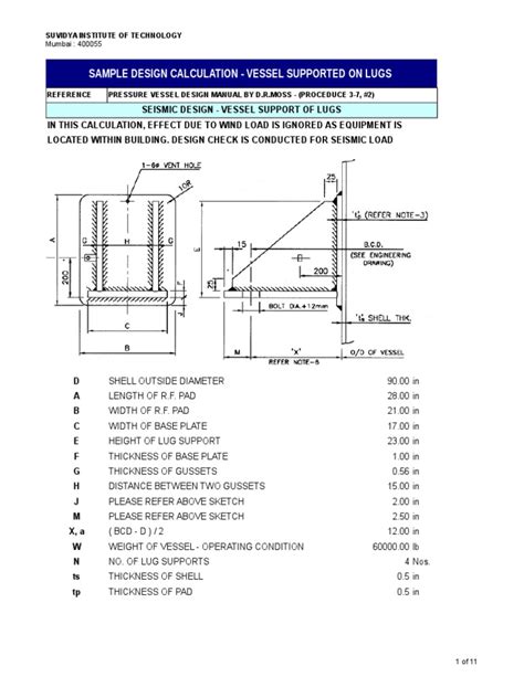 Calculation Reference Machine Design Strength of Welds Design of Lifting. . Lug support design calculation xls